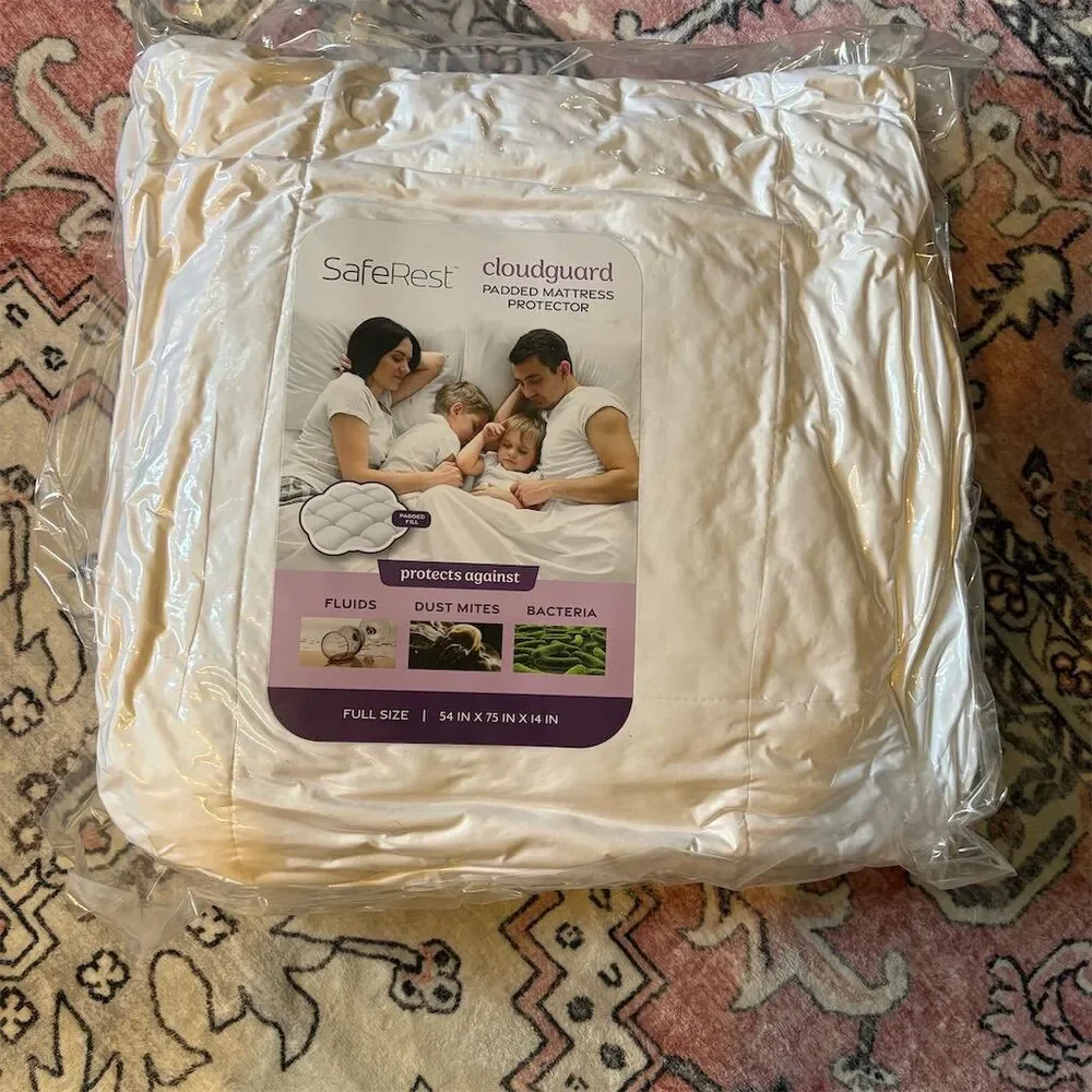 SafeRest Double Mattress Protector White Waterproof Hypoallergenic